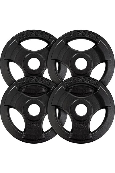 ScSports Set placi de greutate, 10 kg (4 x 2, 5 kg), 30/31 mm, cu grip, fonta...