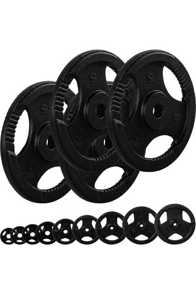 MOVIT Set de discuri pentru haltere 30/31 mm din fontă Gripper 2 - 30 kg 20 k...