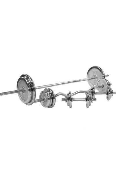 Gorilla Sports Set complet gantere cromate, 100 - 108 KG, 108 KG