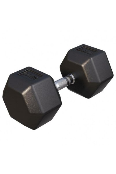 Gorilla Sports Шестоъгълен дъмбел с гума 2 - 50 кг 27.5 кг