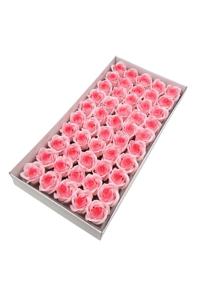 Ambalaje Flori Online Set of 50 Scented Soap Roses Real Touch Light Pink Cora...