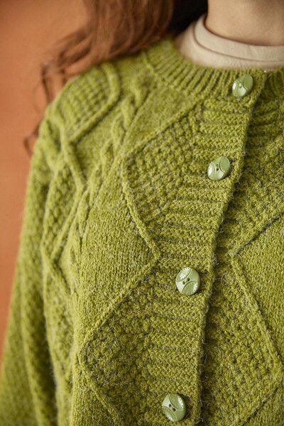 ZÜLAYS Braided Knitwear Cardigan Green