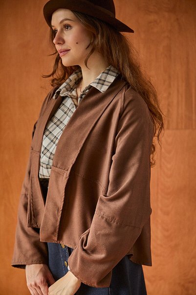 ZÜLAYS Suede Jacket Brown