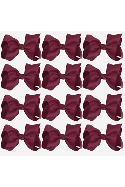 ICObuty Baby Girl's Hair Bow Clips (12 Pieces,4in, White)