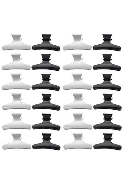 AZONEE 24 Pcs Butterfly Clamps, Plastic Salon Hair Clips for Hair Positioning...