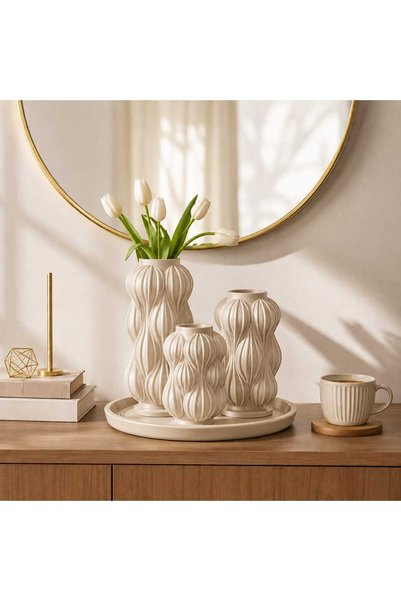 VARKAL Set de 3 vaze decorative Pinterest în stil nordic