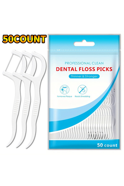 Choice 1 pack of 50PCS 50/150/600pcs Ultra-Thin Disposable Dental Floss Stick...