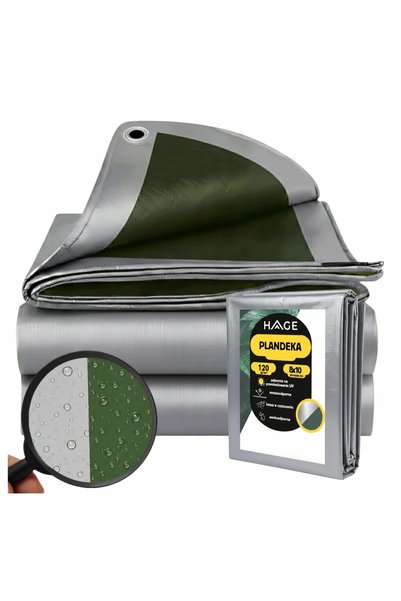 HAGE Prelata groasa si impermeabila 8x10 m (120 g/m2) – protectie uv si ranfo...