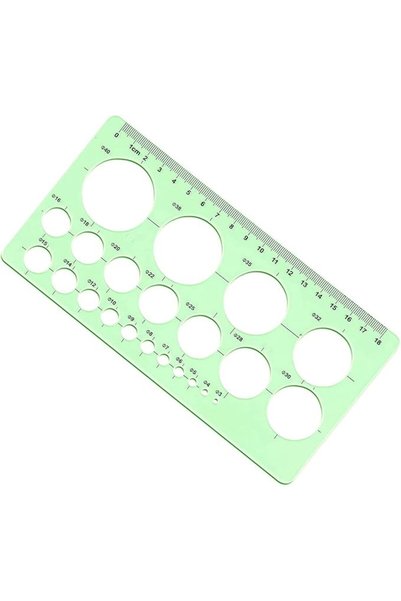 Delfino Silver DELFINO Circle Templates Drafting Tools Measuring Geometry Rul...
