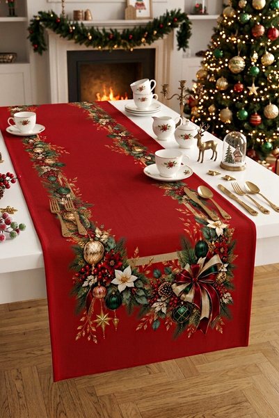 Bertille Home Божићна серија 140x40 цм дигитално штампана трка (Божићни Ноел)