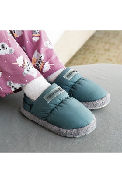 Peluche Mold Gray Parachute Child Slipper Çocuk Günlük Ev Pandufu PAR-CKI Yeşil