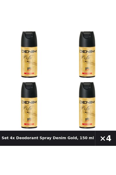 Denim Set 4x Deodorant Spray Gold, 150 ml