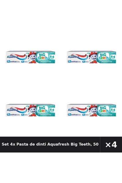 Aquafresh Set 4x Pastă de dinți Big Teeth, 50ml