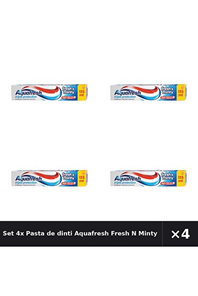 Aquafresh Set 4x Pasta de dinti Fresh N Minty, 125ml