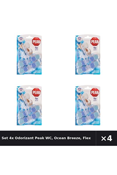 Peak WC Set 4x Odorizant WC Peak, Ocean Breeze, Flex Activ, 2x48g
