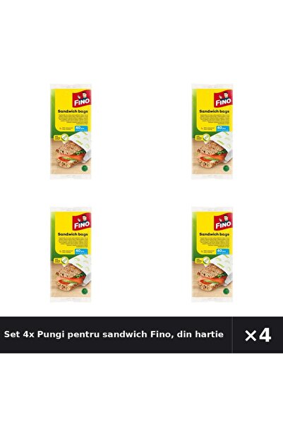Fino Set 4x Pungi pentru sandwich Fino, din hartie, 40 bucati