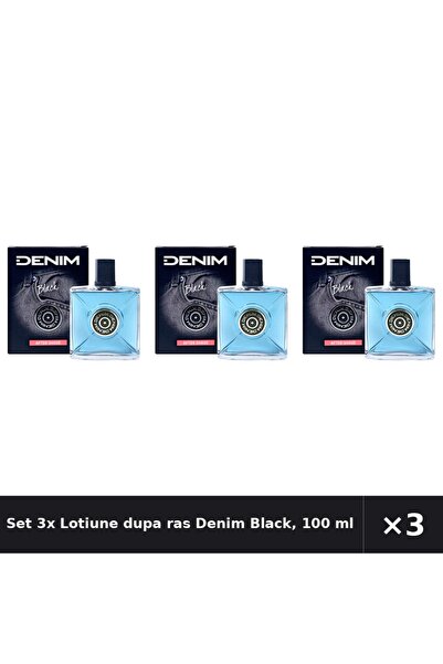 Denim Set 3x Lotiune dupa ras Black, 100 ml