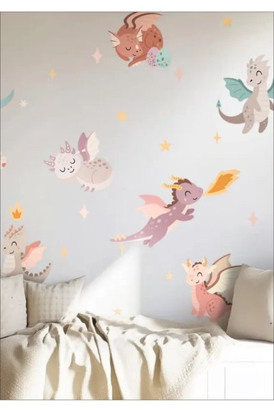 LABELOVE Bebek Ejderhalar Çocuk Odası Duvar Sticker