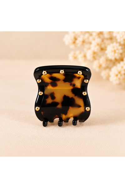 Bensei Takı Dükkanı Bensei Gold Bead Detailed Frame Design Bone Clasp Buckle