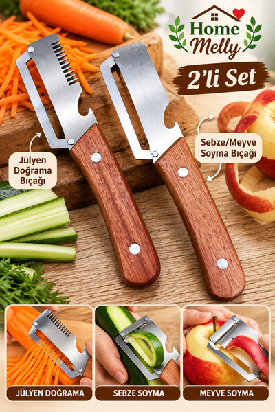 btm home Set of 2 Multifunctional Vegetable/Fruit Chopping, Peeling, Opening,...