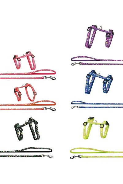 Flamingo HARNESS WITH LEASH PARTY MULTIPLE COLOURS 25-35 cm.