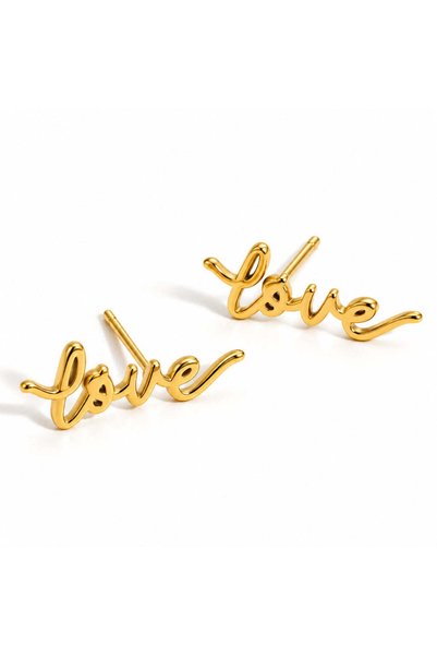Buticul Moon Cercei de aur Love - Placați cu aur de 18K