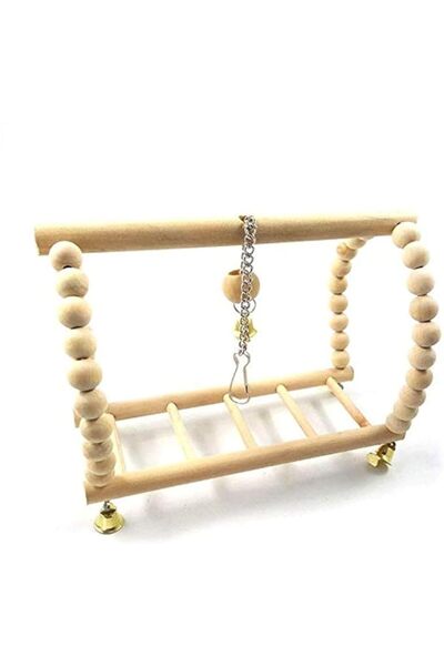 Other Wooden Bird Parrot Playground with Stairs, Swing, Ladder & Bridge for I...