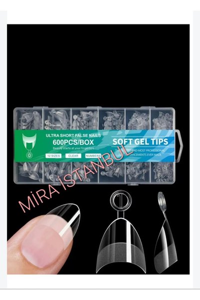 Genel Markalar Ultra Kısa badem tips Şeffaf 600’lü Soft Gel Tips