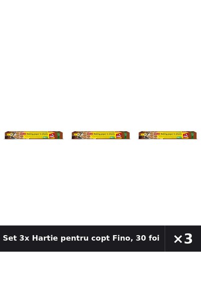 Fino Set 3x Hartie pentru copt Fino, 30 foi