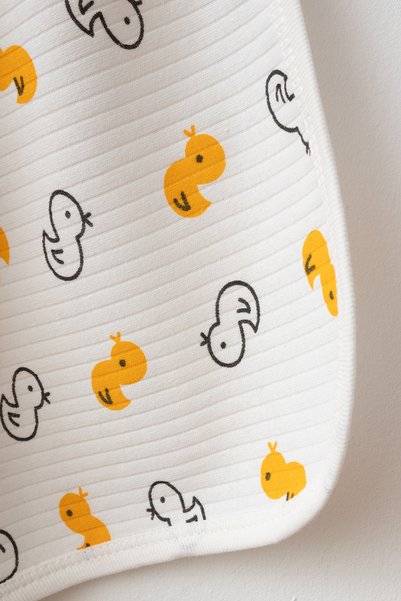 yukobaby bebeğiniz için en doğalı Little Ducks 100% Cotton Natural Cotton 80X90 cm Single Layer Baby Blanket