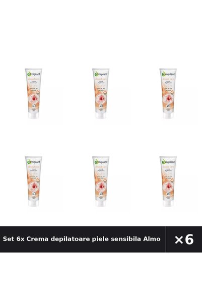 ELMIPLANT Set 6x Crema depilatoare piele sensibila Almond Care, 150 ml,