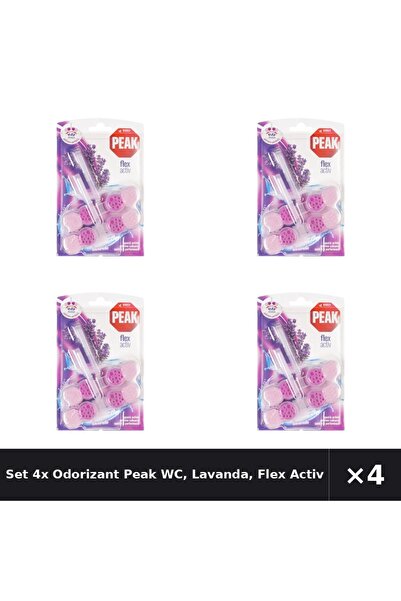 Peak WC Set 4x Odorizant Peak WC, Lavanda, Flex Activ, 2x48g