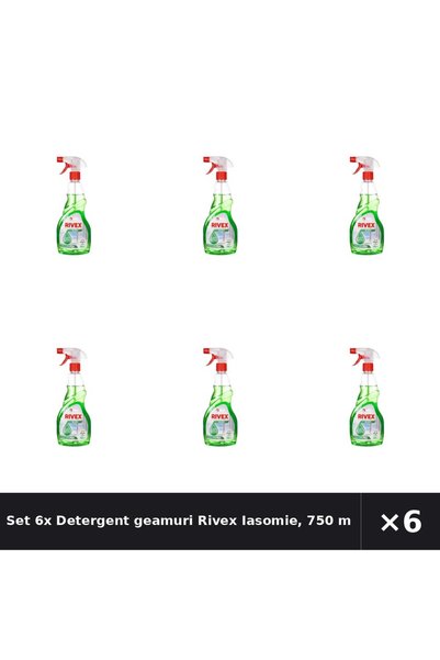 Rivex Set 6x Detergent geamuri Iasomie, 750 ml