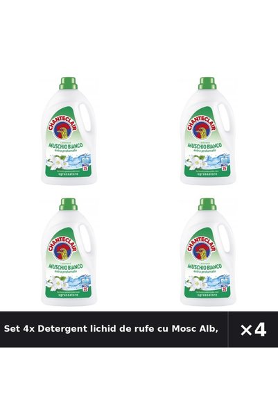 Chanteclair Set 4x Detergent lichid de rufe cu Mosc Alb, Chanteclair, 1575ml,...