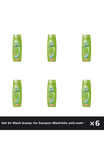 WASH&GO Set 6x Wash &amp;   Șampon anti-matreata, 180 ml