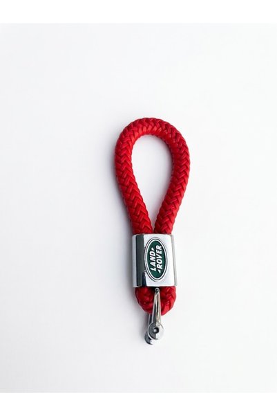 RoseTR Red Leather Braided Keychain Compatible with Land Rover Range Rover Freelander Defender Discovery Accessory