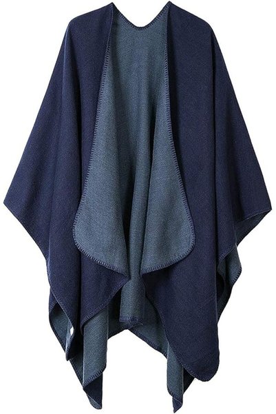 GENERAL KirGiabo Women's Plaid Sweater Poncho Cape Coat Open Front Blanket Sh...