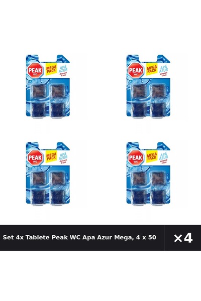 Peak WC Set 4x Tablete Apa Azur Mega, 4 x 50 g