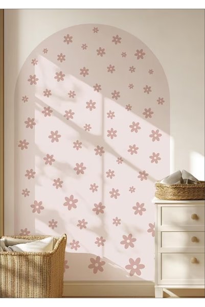 LABELOVE Bohem Pembe Papatyalar Duvar Sticker