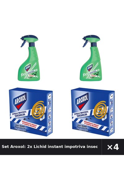 Aroxol Set Aroxol: 2x Lichid instant impotriva insectelor + Spirale impotriva...