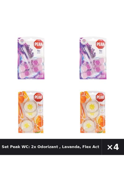 Peak WC Set Peak WC: 2x Odorizant , Lavanda, Flex Activ, 2x48g + Odorizant Fl...