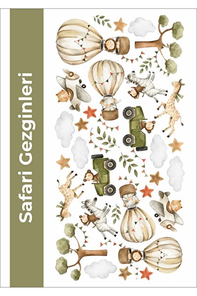 LABELOVE Safari Gezginleri Çocuk Odası Duvar Sticker
