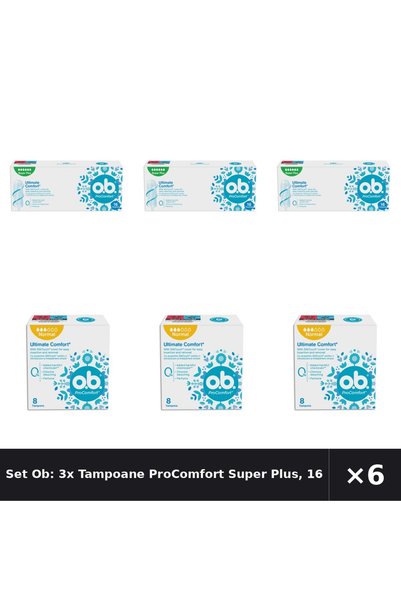 obbos Set Ob: 3x Tampoane ProComfort Super Plus, 16 bucati + Tampoane ProComf...
