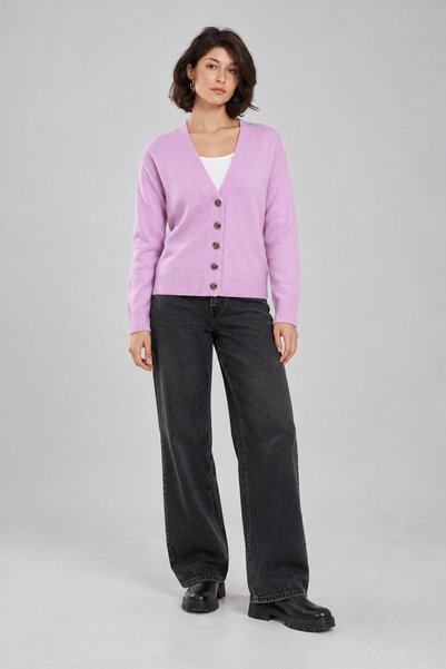 Lavinza V-Neck Buttoned Wool Cardigan