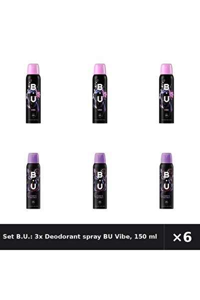 B.U. Set B.U.: 3x Deodorant spray BU Vibe, 150 ml + Deodorant spray BU Fairy ...