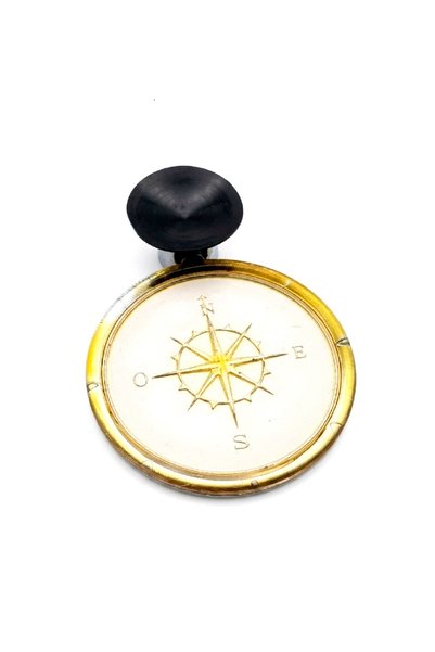 BsElektronik Indispensable Picture Frame for Labelers, Cream Compass Gold Design, Internal Adhesive Picture Frame