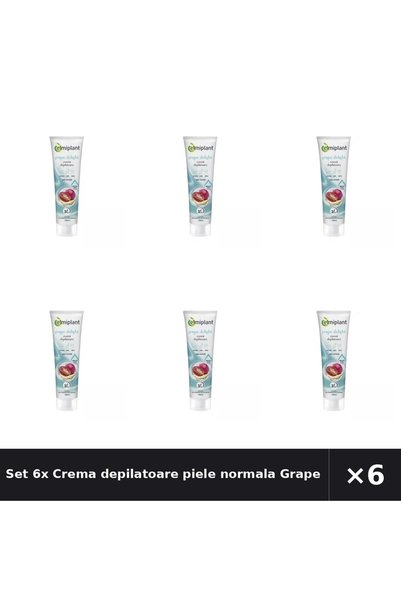 ELMIPLANT Set 6x Crema depilatoare piele normala Grape Delight, 150 ml,