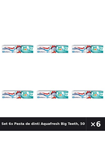 Aquafresh Set 6x Pastă de dinți Big Teeth, 50ml