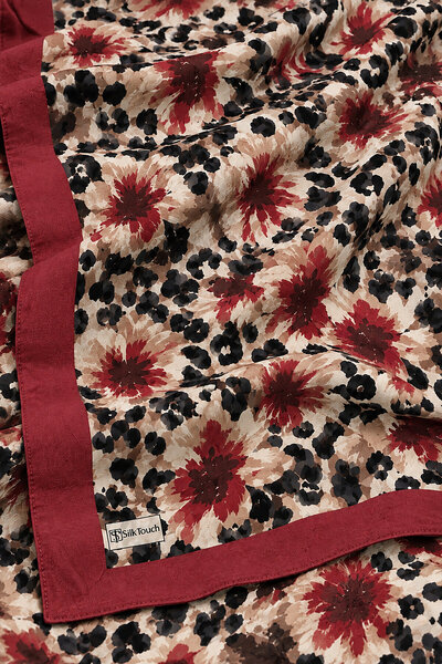 SilkTouch Burgundy Leona Patterned Shawl