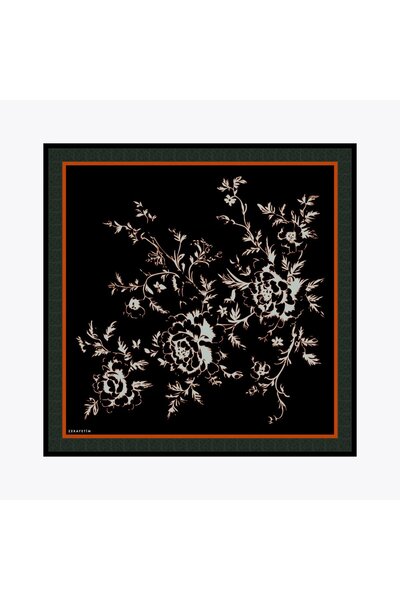 Zerafetim Clove Desen İpek Twill Eşarp